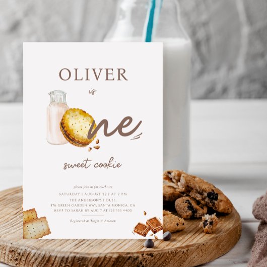 Milch und Cookies Einladung zum Geburtstag