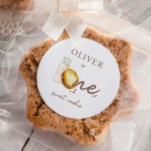 Milch und Cookies Einladung zum Geburtstag Runder Aufkleber