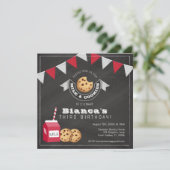 Milch und Cookies - Einladung zum Geburtstag - Vin (Stehend Vorderseite)