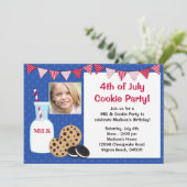 Milch und Cookies Einladung zur Geburtstagspartei (Stehend Vorderseite)