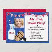 Milch und Cookies Einladung zur Geburtstagspartei (Vorne/Hinten)