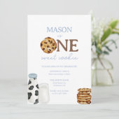 Milch und Cookies Erste Geburtstagsfeier Einladung (Stehend Vorderseite)