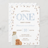 Milch und Cookies Erste Geburtstagsfeier Einladung (Vorne/Hinten)