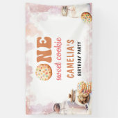 Milch und Cookies Erste Geburtstagsparty Banner (Vertikal)