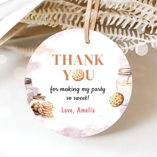 Milch und Cookies Erste Geburtstagsparty Geschenkanhänger