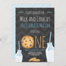Milch und Cookies Erster Geburtstag Einladungsjung Einladung