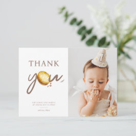 Milch und Cookies Foto der ersten Geburtstagsparty Dankeskarte