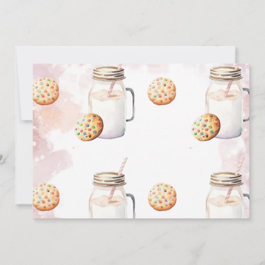 Milch und Cookies Foto für die Kinderdusche Einladung (Rückseite)