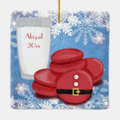 Milch und Cookies Französischer Macarons-Eiffeltur Keramikornament (Rückseite)