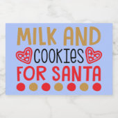 Milch und Cookies für das Etikett "Santa Container (Einzelnes Label)