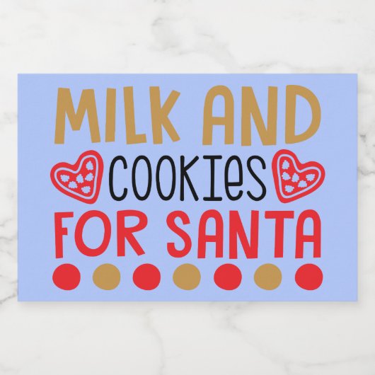 Milch und Cookies für das Etikett "Santa Container (Einzelnes Label)