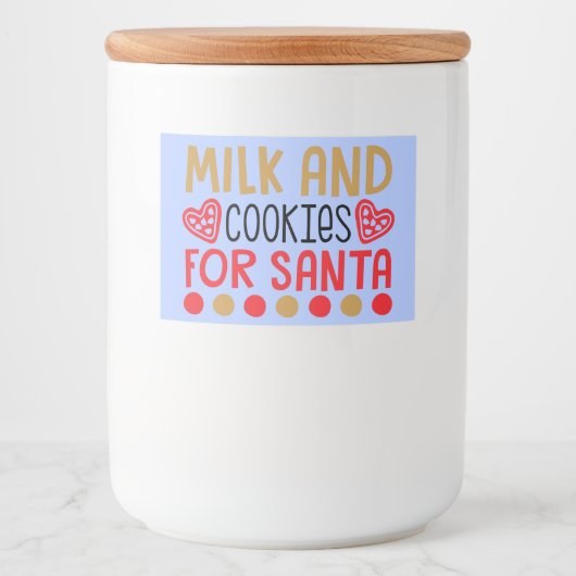 Milch und Cookies für das Etikett "Santa Container (Vorderseite)