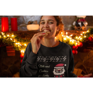 Milch und Cookies für den Weihnachtssüßer Sweatshirt