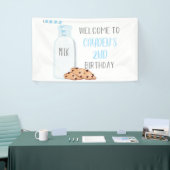 Milch und Cookies Geburtstag Blue Begrüßungszeiche Banner (Messeveranstaltung)