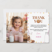 Milch und Cookies Geburtstag Foto Danke Karte (Vorderseite)