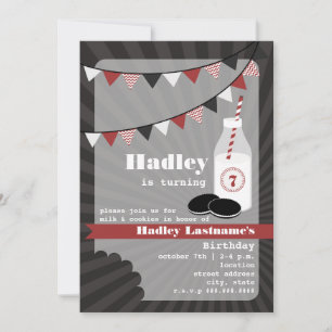 Milch und Cookies Geburtstag - Schokolade Cookies Einladung