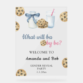 Milch und Cookies Gender offenbaren Willkommen Acrylschild