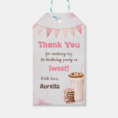 Milch und Cookies Girl First Birthday Party Geschenkanhänger (Vorderseite)