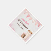 Milch und Cookies Girl First Birthday Party Serviette (Ecke)