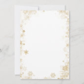 Milch und Cookies Gold Snowflake Erstgeburt Einladung (Rückseite)