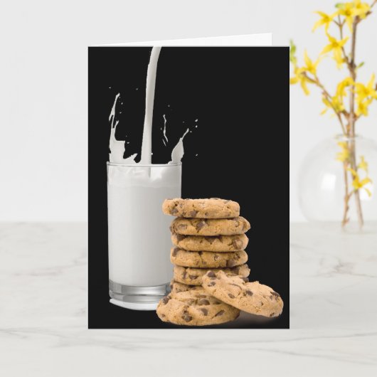 Milch und Cookies - Jahrestag Karte (Gelbe Blume)