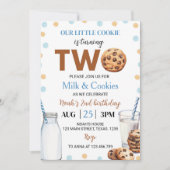 Milch und Cookies Junge Einladung zum Geburtstag (Vorderseite)