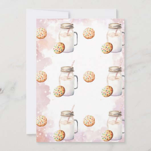 Milch und Cookies Kinderdusche Einladung (Rückseite)