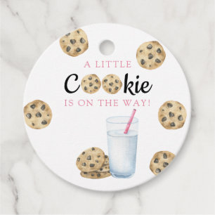 Milch und Cookies Mädchen Babydusche Geschenkanhänger