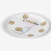 Milch und Cookies Mädchen Babydusche Pappteller (Schrägansicht)