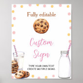 Milch und Cookies Mädchen Custom Sign Birthday Par Poster (Vorne)