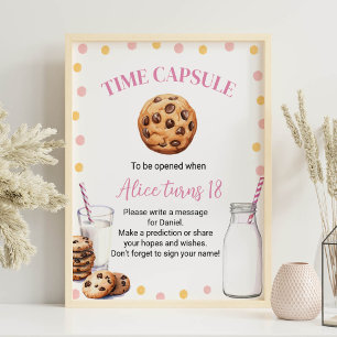 Milch und Cookies Mädchen Geburtstagsfeier Kapsel Poster