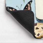 Milch und Cookies mit Blume und Schmetterlingen Bl Mousepad (Ecke)