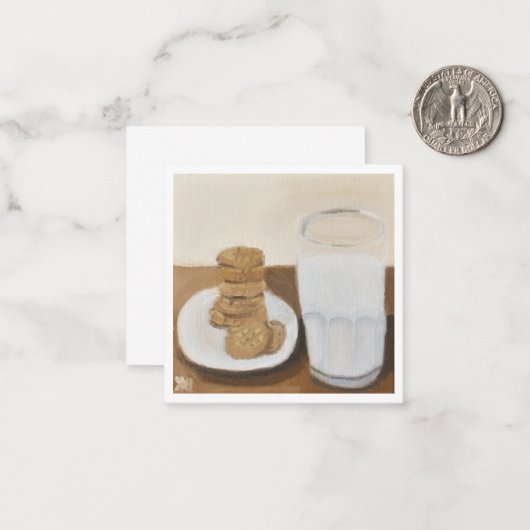 Milch und Cookies Mitteilungskarte (Vorderseite/Rückseite Beispiel)