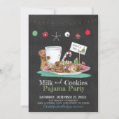 Milch und Cookies Pajama Party Einladung (Vorderseite)