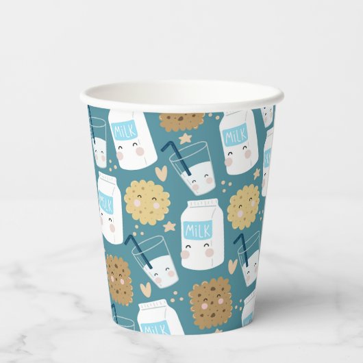 Milch und Cookies Papier Cups Pappbecher (Rückseite)