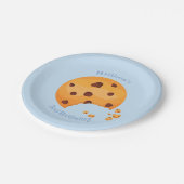 Milch und Cookies Pappteller (Schrägansicht)