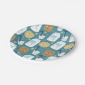 Milch und Cookies Pappteller (Schrägansicht)