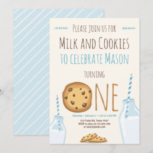 Milch und Cookies Party Einladung Junge Geburtstag