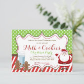 Milch und Cookies Party Einladung Weihnachten (Stehend Vorderseite)