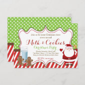 Milch und Cookies Party Einladung Weihnachten (Vorne/Hinten)