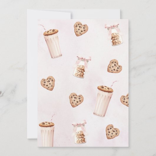 Milch und Cookies Pink Baby Girl Shower Party Einladung (Rückseite)
