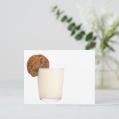 Milch und Cookies Postkarte (Stehend Vorderseite)