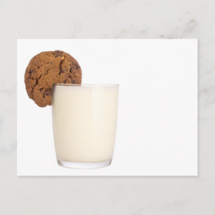 Milch und Cookies Postkarte