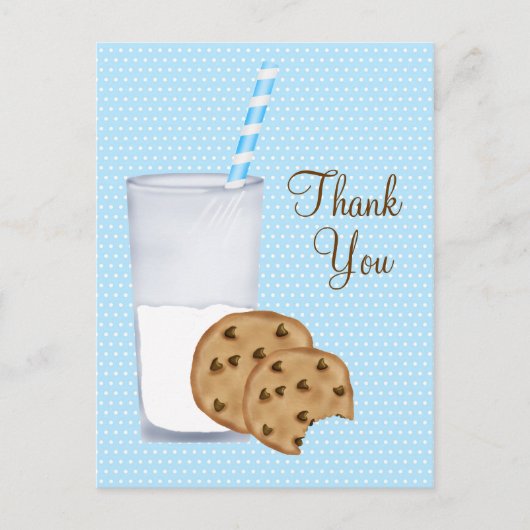 Milch und Cookies Postkarte (Vorderseite)