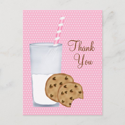 Milch und Cookies Postkarte (Vorderseite)