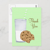 Milch und Cookies Postkarte (Vorne/Hinten)