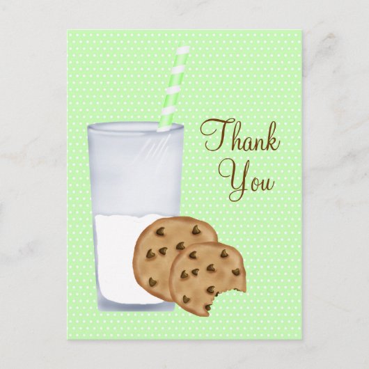 Milch und Cookies Postkarte (Vorderseite)