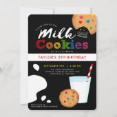 Milch und Cookies Rainbow Birthday Party Einladung (Vorderseite)
