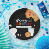 Milch und Cookies Rainbow Happy Birthday Pappteller (Party)