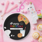 Milch und Cookies Rainbow Happy Birthday Pappteller (Party)
